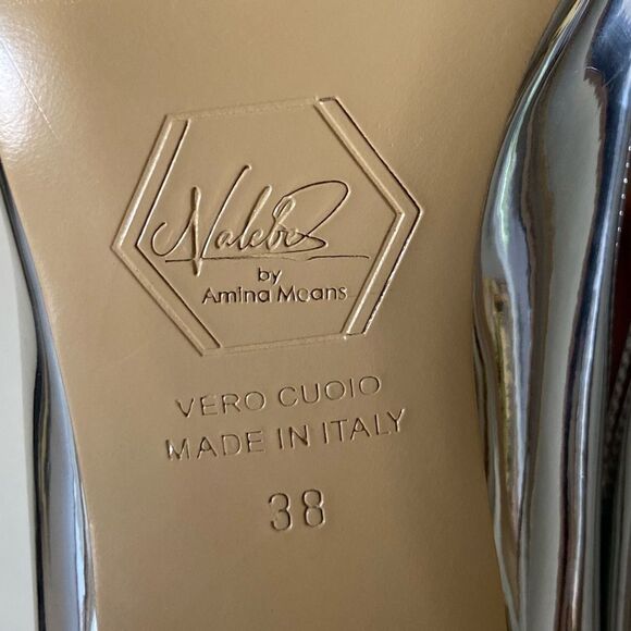 Nalebe Lirum By Amina Means Mirror Silver Pumps Crystals Size 7 - Picture 14 of 15